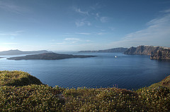 Vue Caldeira depuis Megalochori, Santorini